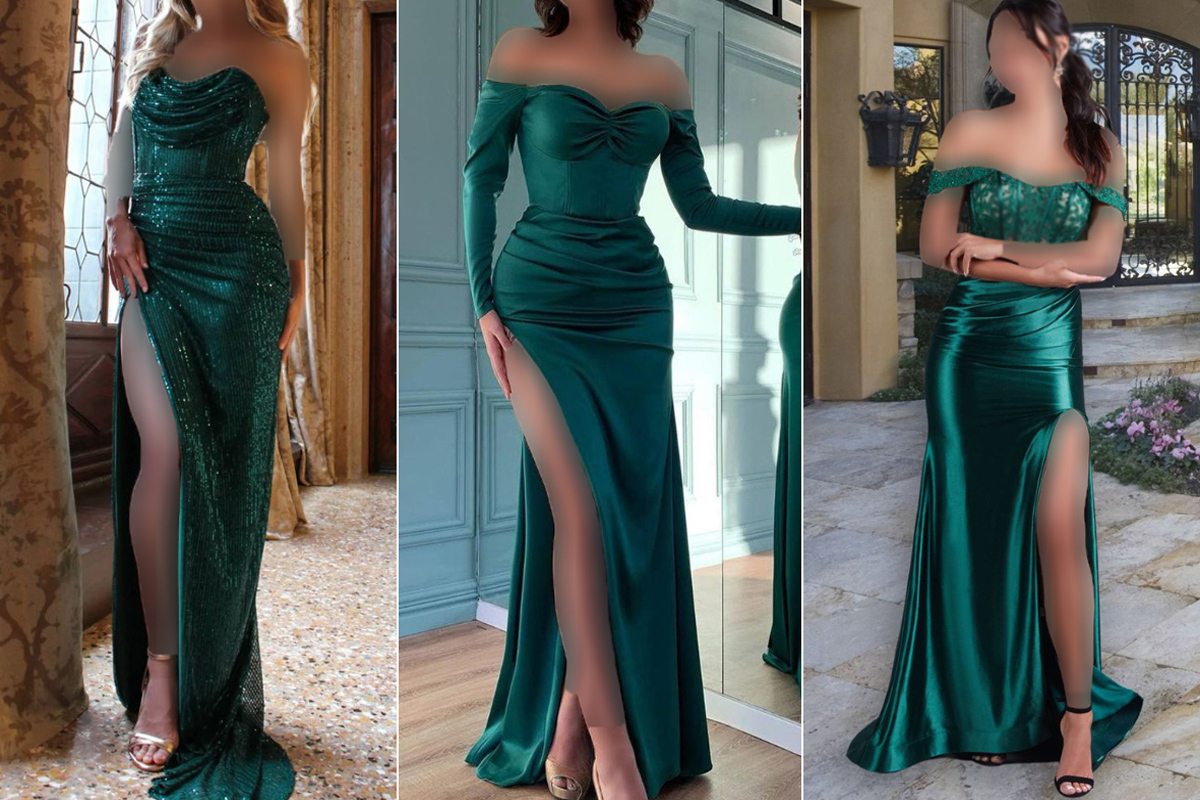 انتخاب کفش با لباس مجلسی سبز