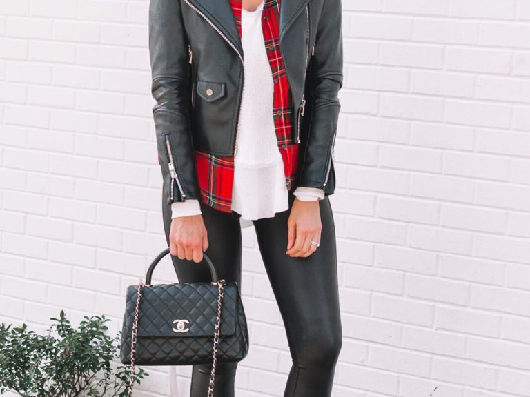 استایل دخترانه با کاپشن چرم